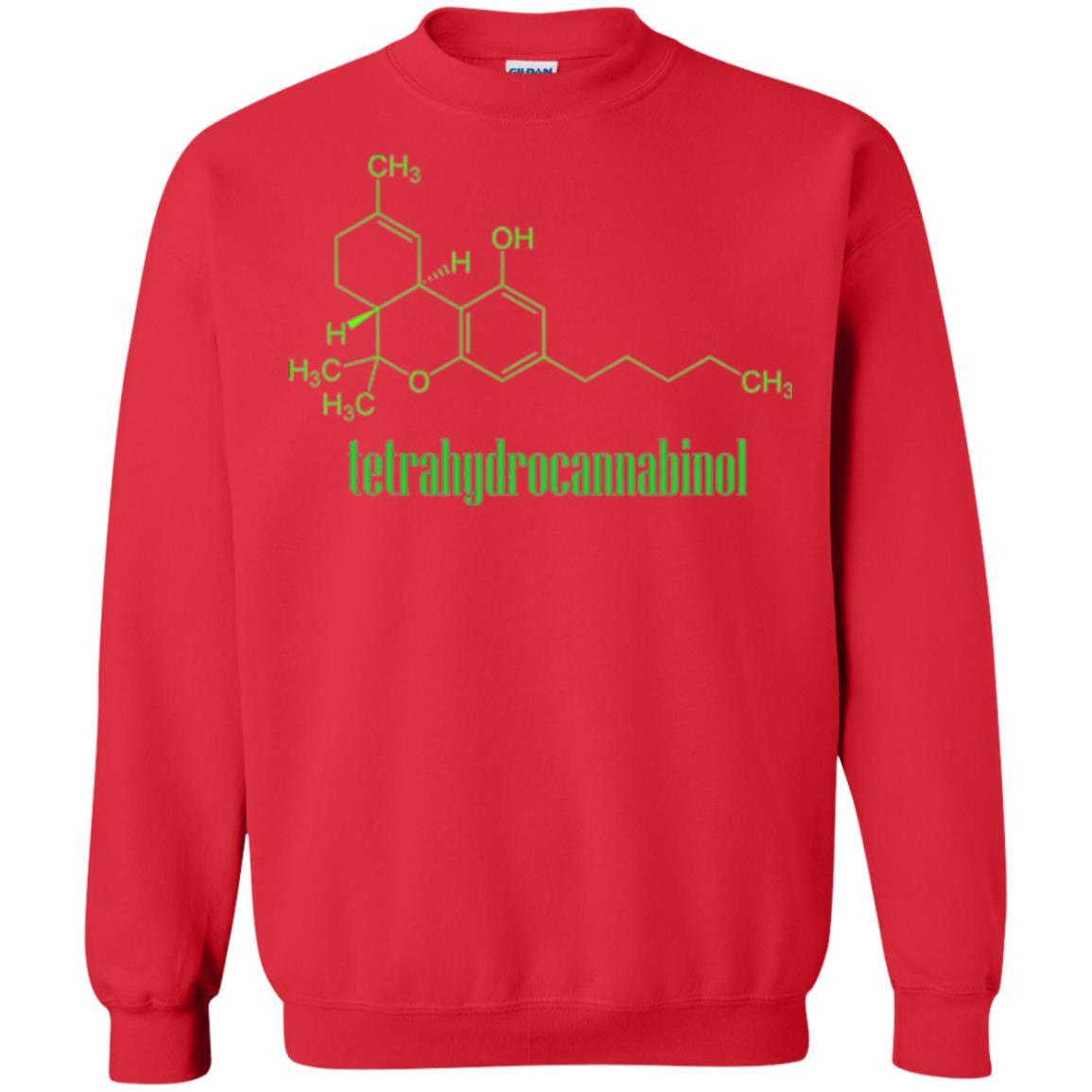 Canabis Molecule T-shirt Tetrahydrocannabinol Thc Red