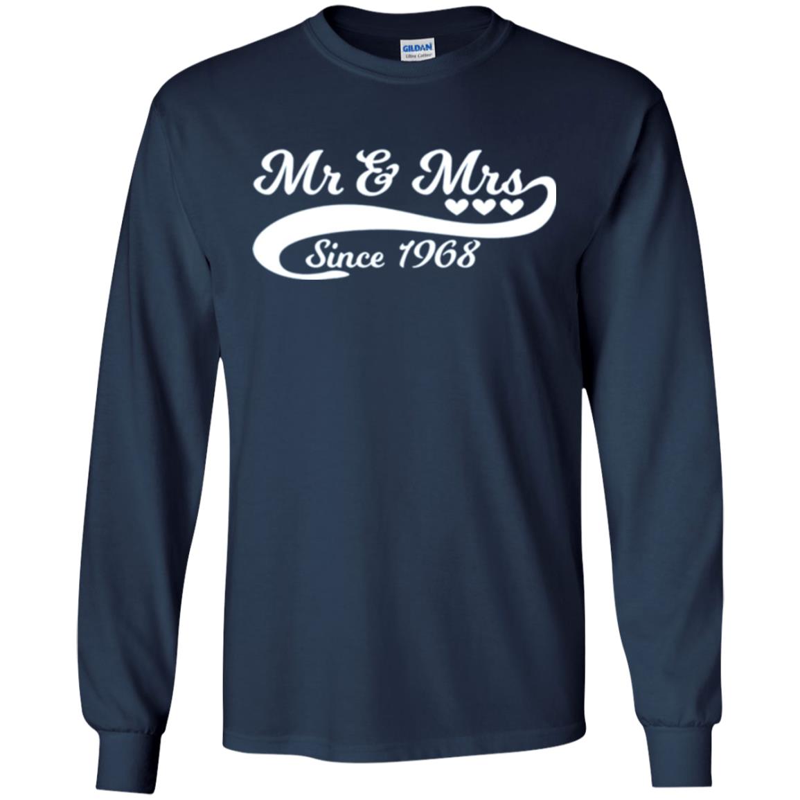 Mr And Mrs Since 1968 50th Wedding Anniversary T-shirt Navy