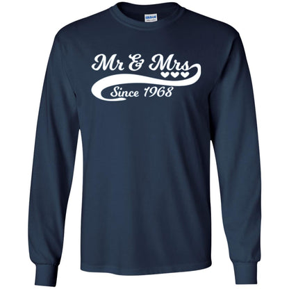 Mr And Mrs Since 1968 50th Wedding Anniversary T-shirt Navy