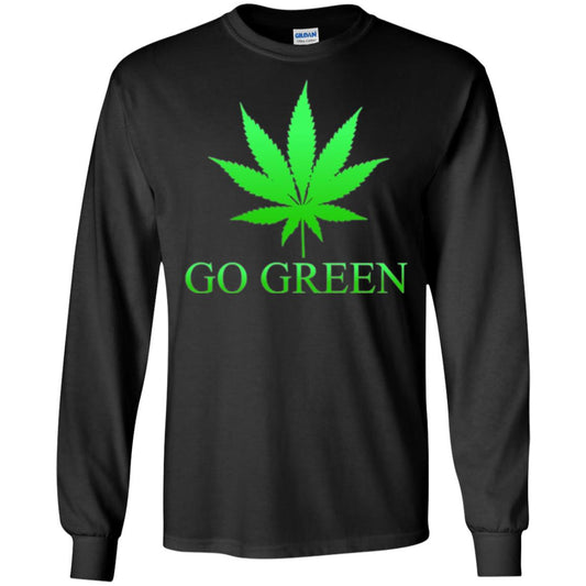 Go Green Weed T Shirt Marijuana Leaf Black