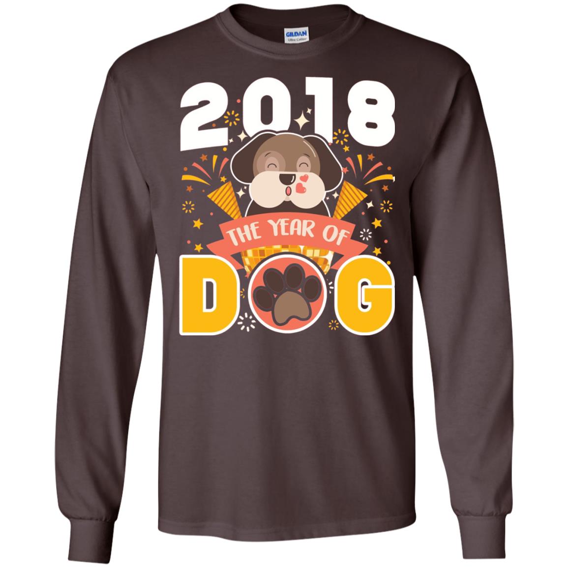 Funny Chinese New Year T-shirt 2018 The Year Of Dog Dark Chocolate