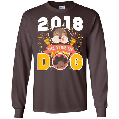Funny Chinese New Year T-shirt 2018 The Year Of Dog Dark Chocolate