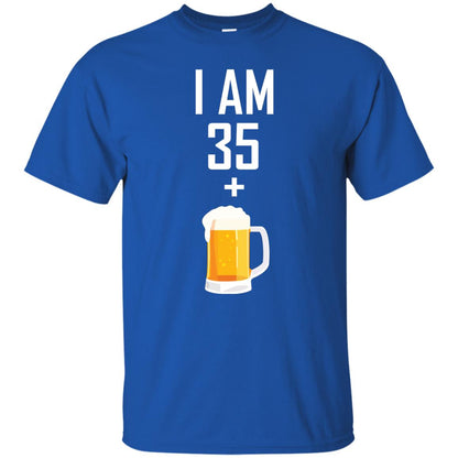 I Am 35 Plus 1 Beer 36th Birthday T-shirt Royal