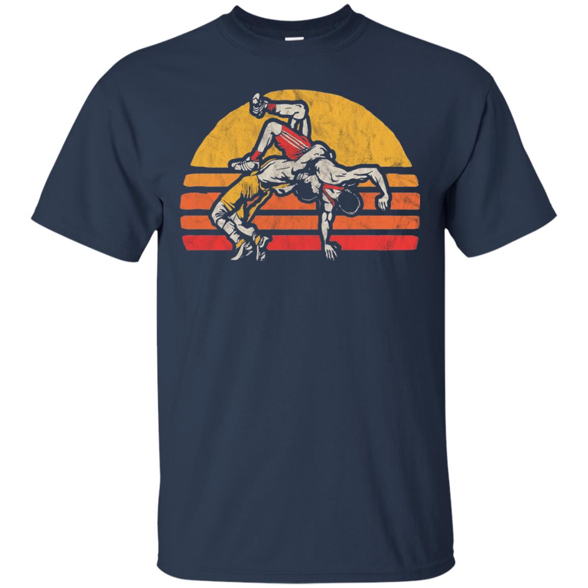 Vintage Wrestling Graphic Wrestler T-shirt Navy