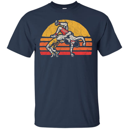 Vintage Wrestling Graphic Wrestler T-shirt Navy