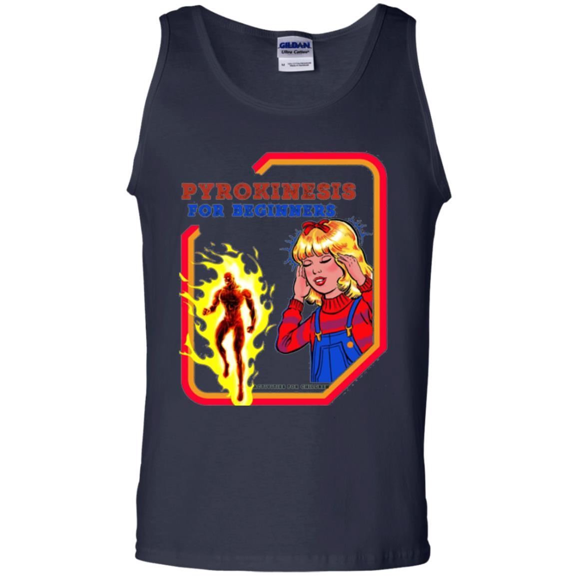 Sarcastic T-shirt Pyrokinesis For Beginners Navy