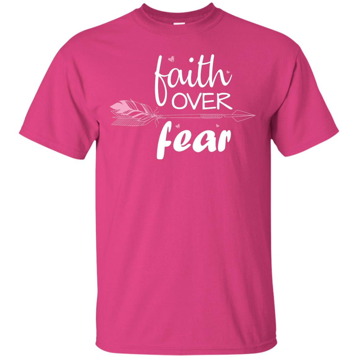 Faith Over Fear Arrow Christian Shirt Heliconia
