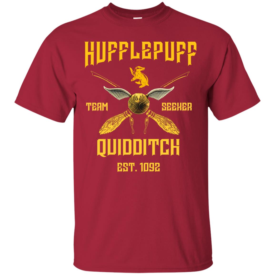 Hufflepuff Quidditch Team Seeker Est 1092 Harry Potter Shirt Cardinal
