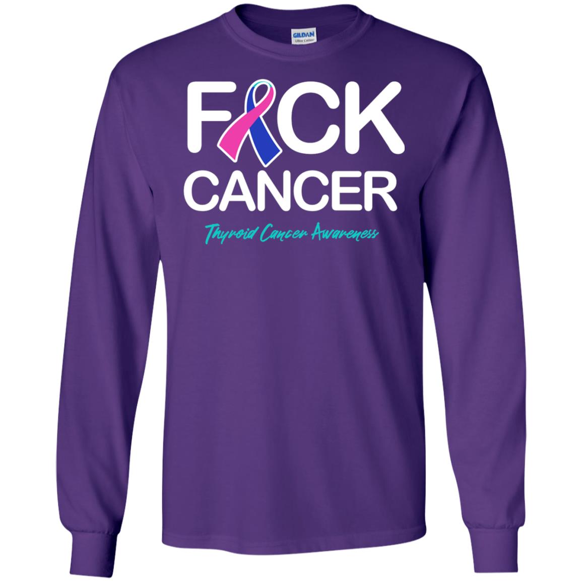 Fck Cancer Thyroid Cancer Awareness T-shirt Purple