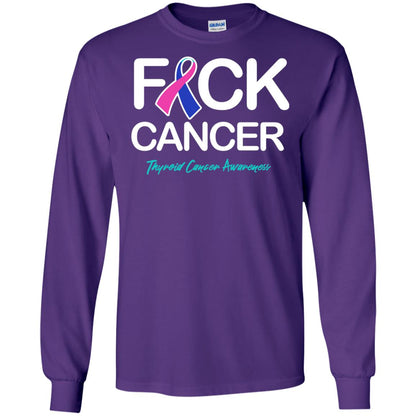 Fck Cancer Thyroid Cancer Awareness T-shirt Purple