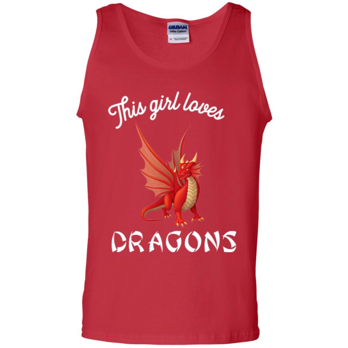 Dragon Lover T-shirt This Girl Loves Dragonst-shirt Red