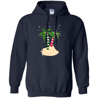 Decorated Tropical Coconut Tree Merry X-mas 2018 Gift Shirt Navy
