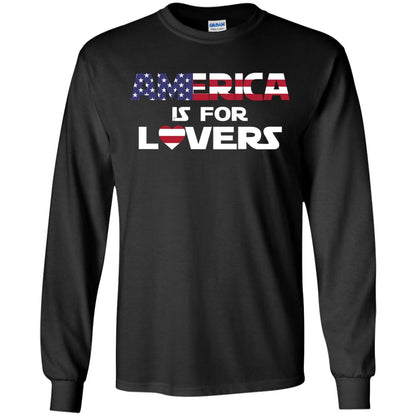 America Is For Lovers Flag Of United States Shirt Black