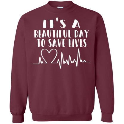 Lifestyle T-shirt It_s A Beautiful Day To Save Lives Maroon