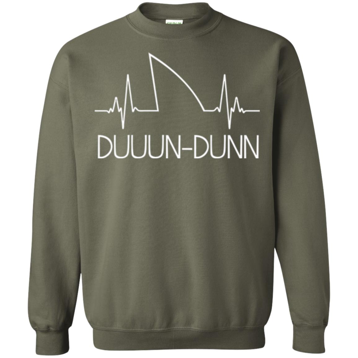 Funny Shark Shirt Feat. Shark Heartbeat Shark Lovers T-shirt Military Green