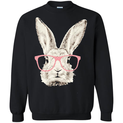 Easter Bunny Rabbit Pink Glasses Funny Hipster Shirt Black