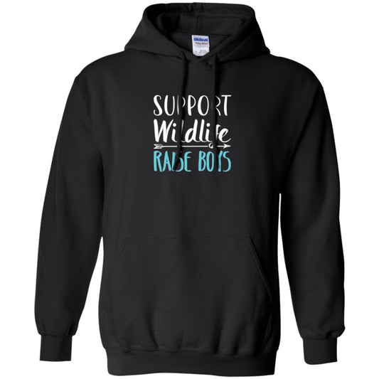 Funny Mother_s Day T-shirt Support Wildlife Raise Boys Black