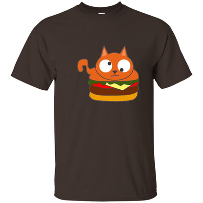 Chibi Kitty Burger Kawaii Cat Lovers Shirt Dark Chocolate