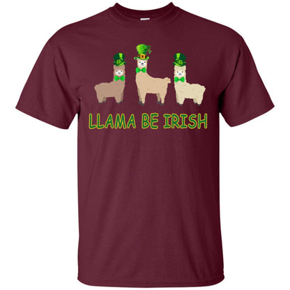 Llama Be Irish Ireland Gift Shirt Maroon