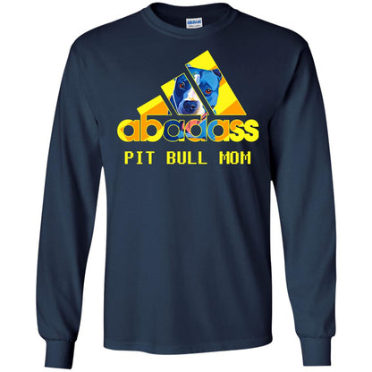 Abadass Pit Bull Mom Mommy Loves Pitbull Shirt Navy