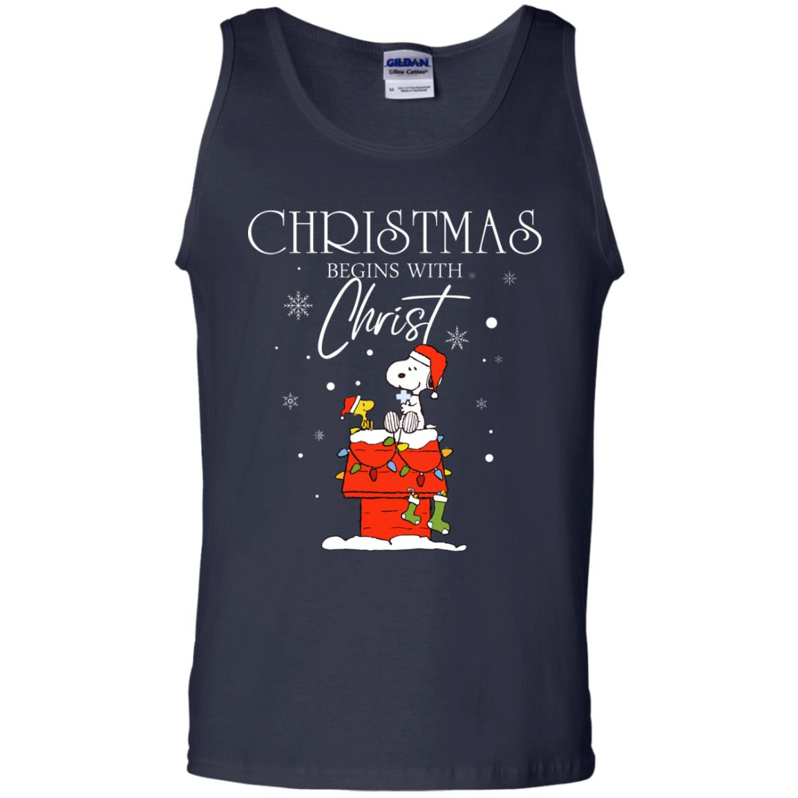Christmas Begins With Christ Shirt Navy