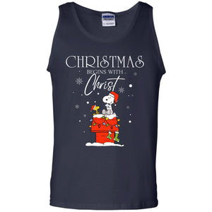 Christmas Begins With Christ ShirtG220 Gildan 100% Cotton Tank Top
