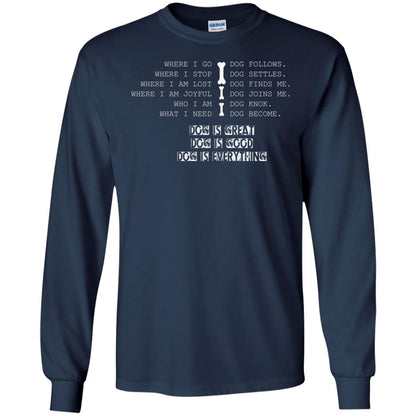 Dog Lover T-shirt Where I Go Dog Follows Navy