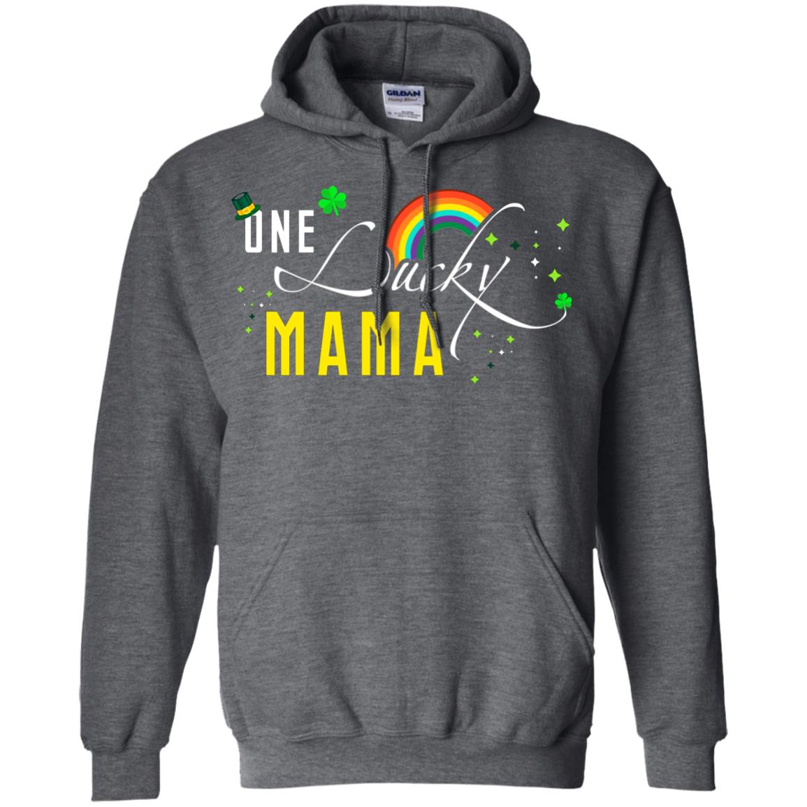 One Lucky Mama St. Patrick_s Day T-shirt Dark Heather