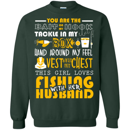 Fishing Lover T-shirt This Girl Loves Fishing With Her Husband Forest Green