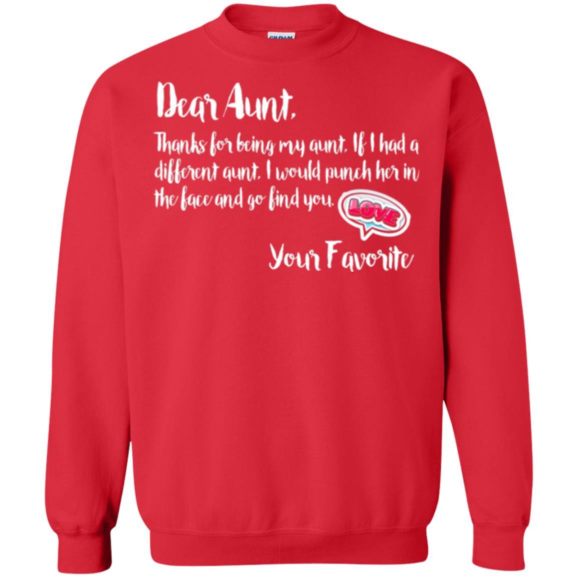 Family T-shirt Dear Aunt Thanks For Being My Aunt Red