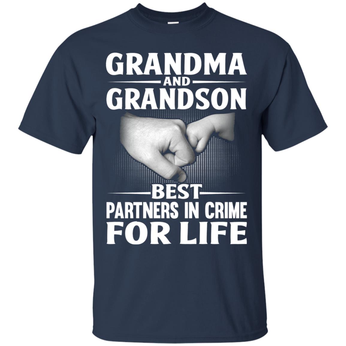 Grandma And Grandson Best Partners In Crime For Life Family T-shirt Navy