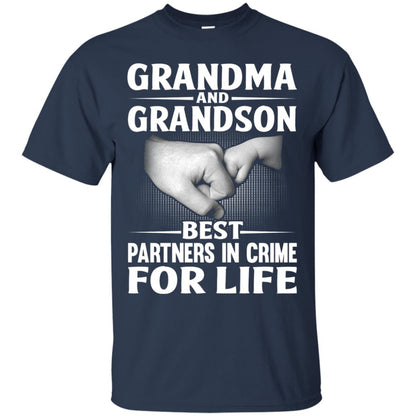 Grandma And Grandson Best Partners In Crime For Life Family T-shirt Navy