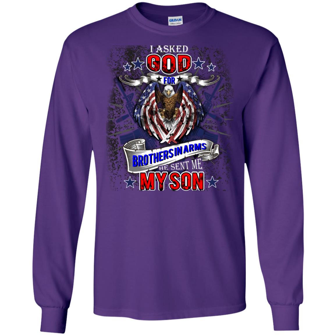 God Sent Me My Veteran Son Daddy T-shirt Purple
