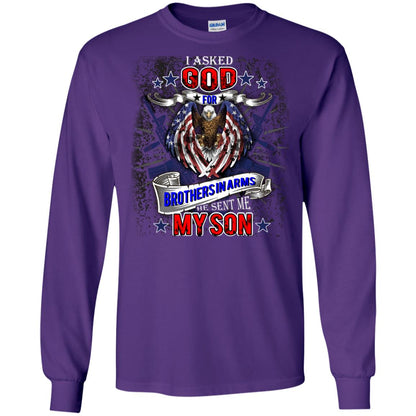God Sent Me My Veteran Son Daddy T-shirt Purple