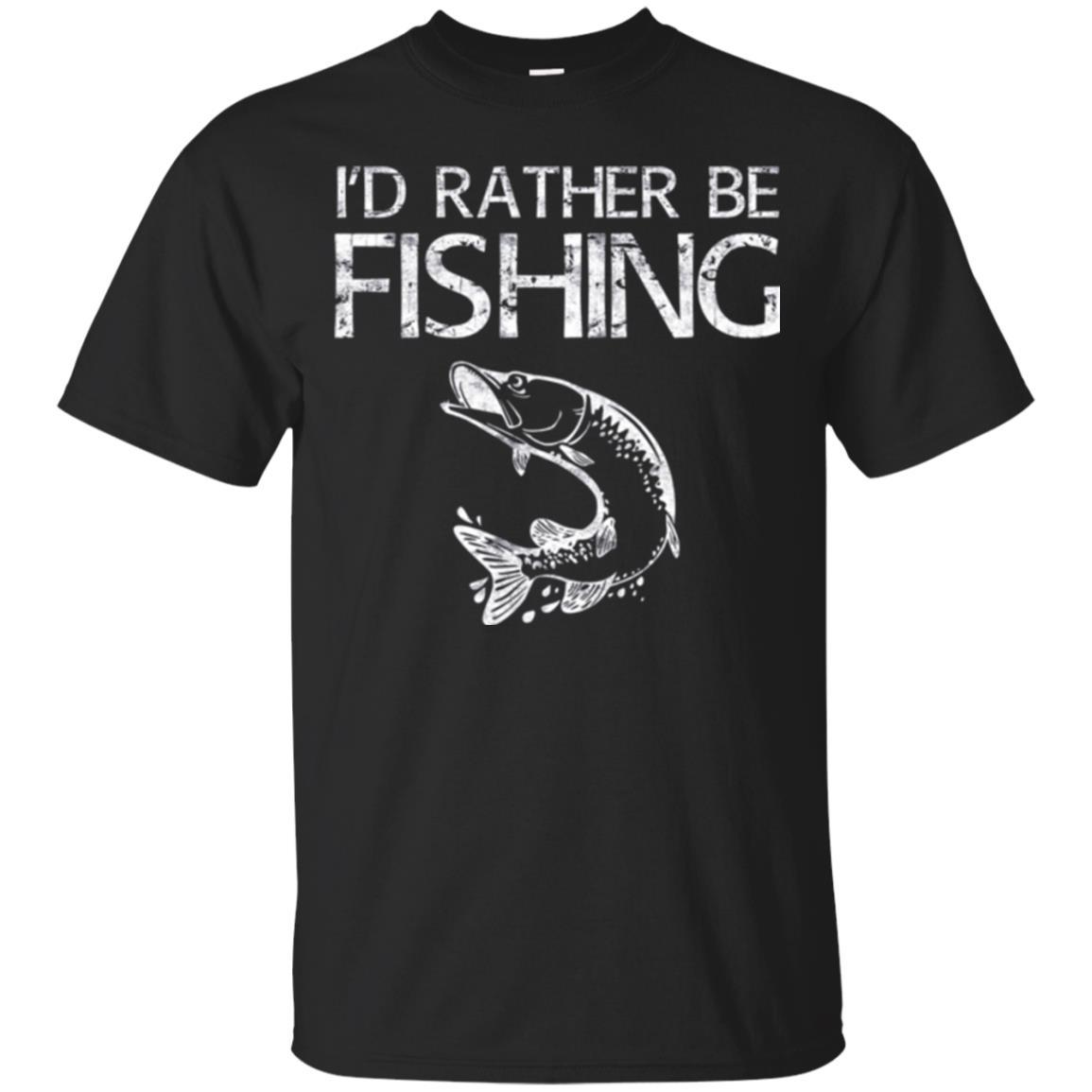 Fisherman T-shirt I'd Rather Be Fishing Black