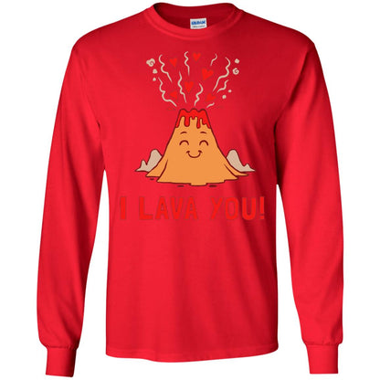 Funny Volcano Valentines Love T-shirt I Lava You T-shirt Red
