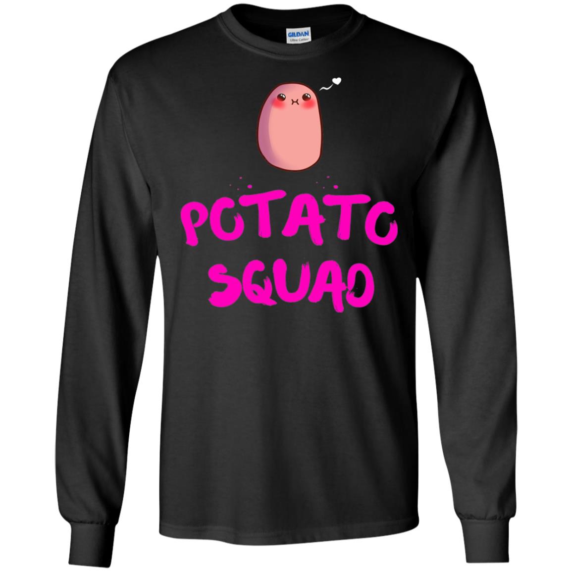 Cute Potato Squad T-shirt I Love Potato Black