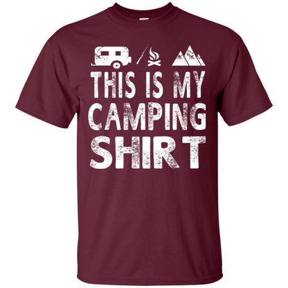 Funny Camper Gift T-shirt This Is My Camping Shirt Maroon