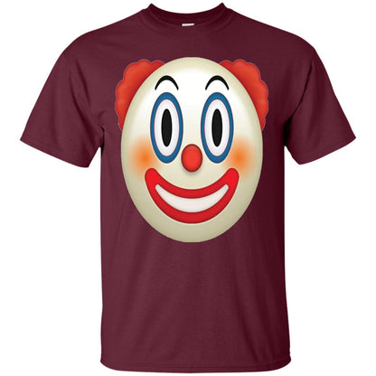 Red Nose Painted Face Happy Smile Emoji Clown T-shirt Maroon