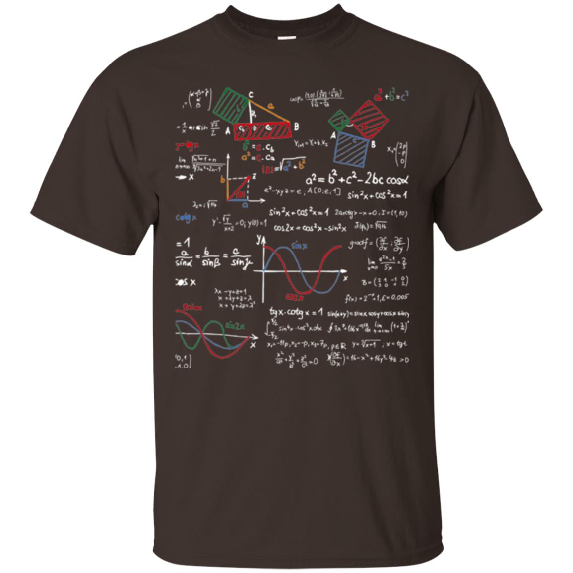 Math Lover T-shirt Formulas Cheat Sheet Dark Chocolate