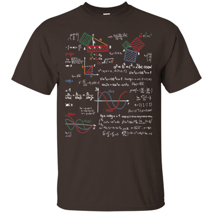 Math Lover T-shirt Formulas Cheat Sheet Dark Chocolate