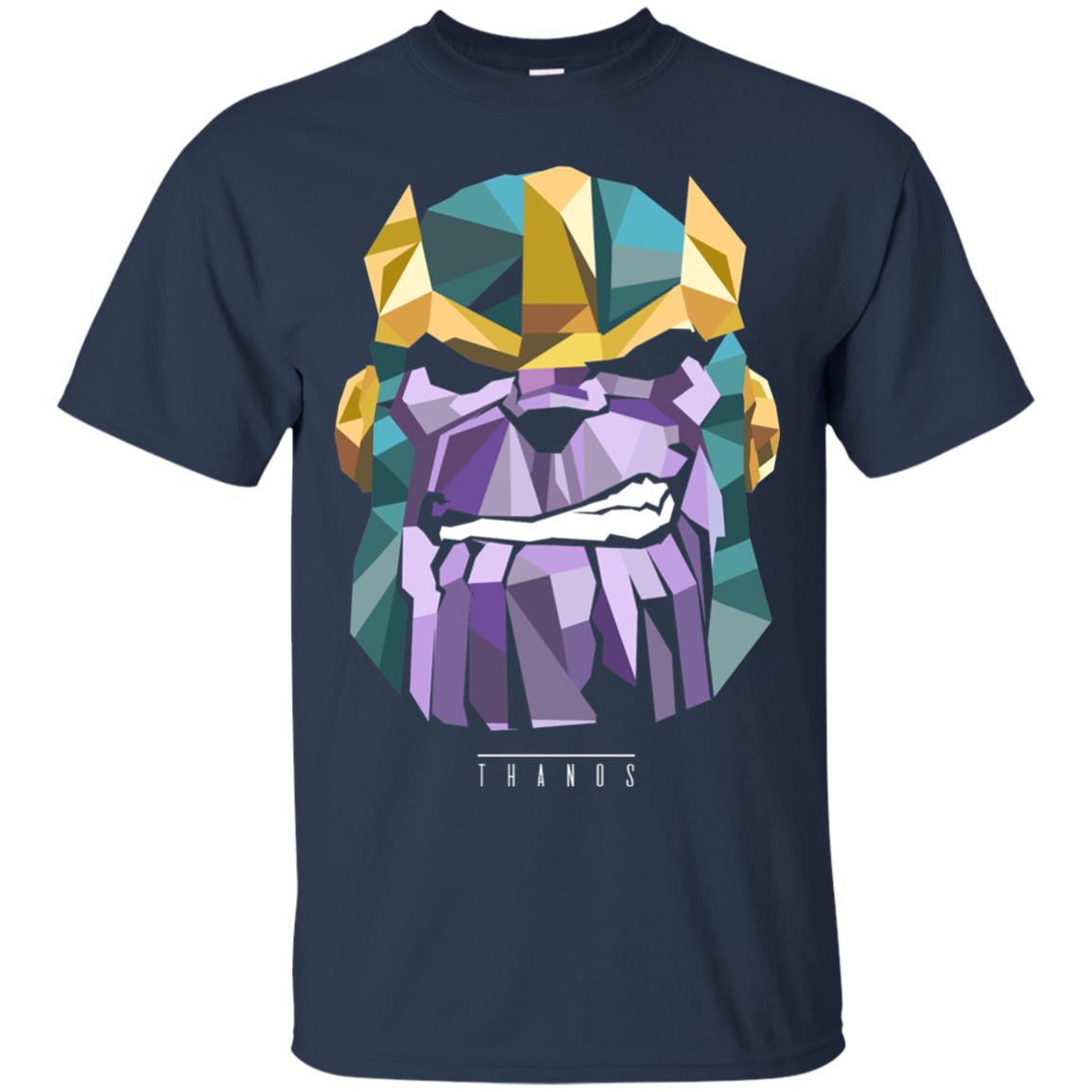Thanos Low Poly Geometric Art Head Graphic T-shirt Navy