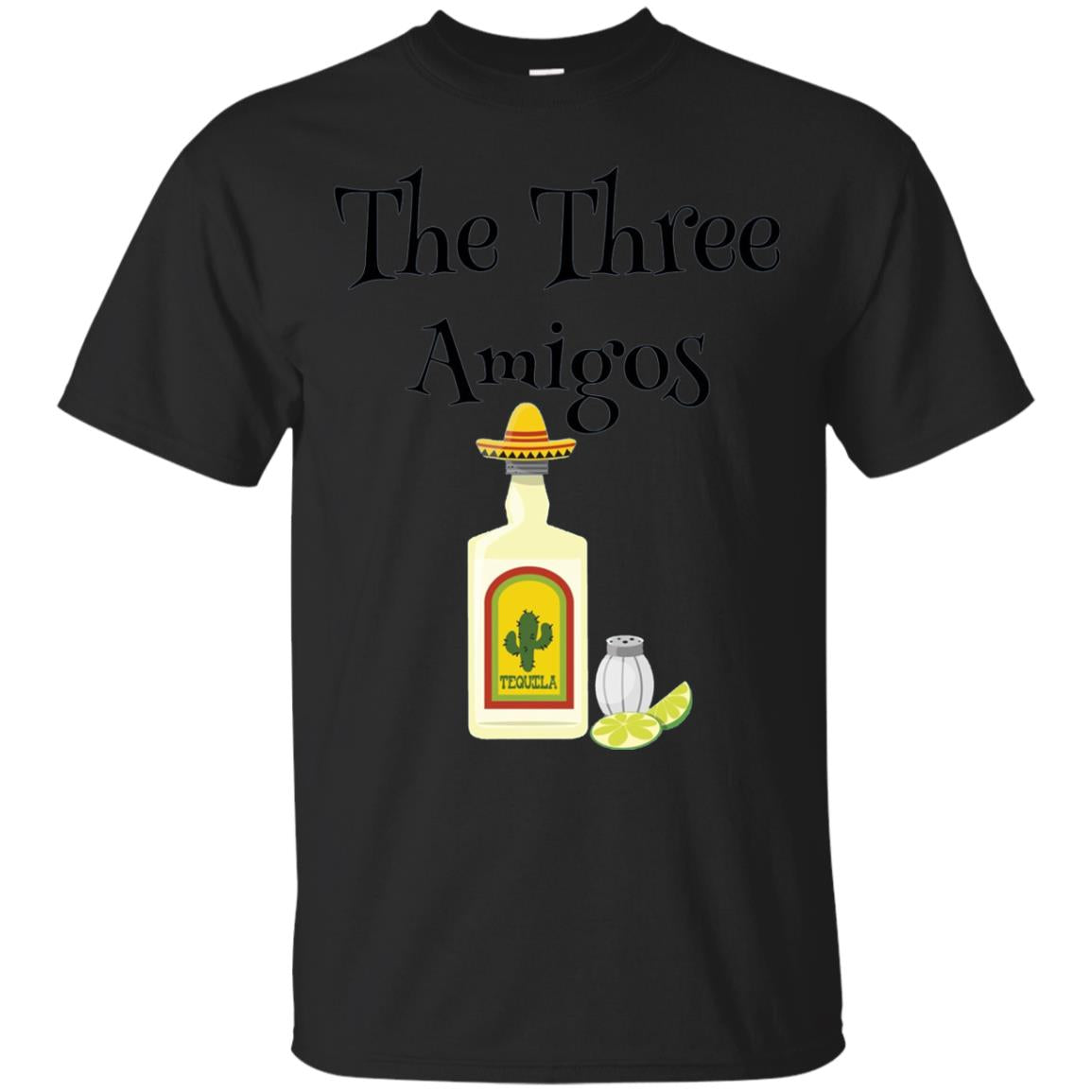 Cooking Lovers T-shirt The Three Amigos Tequila Salt Lime Black