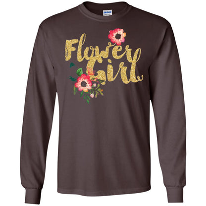 Flower Girl Bridesmaid Wedding Reception T-shirt Dark Chocolate