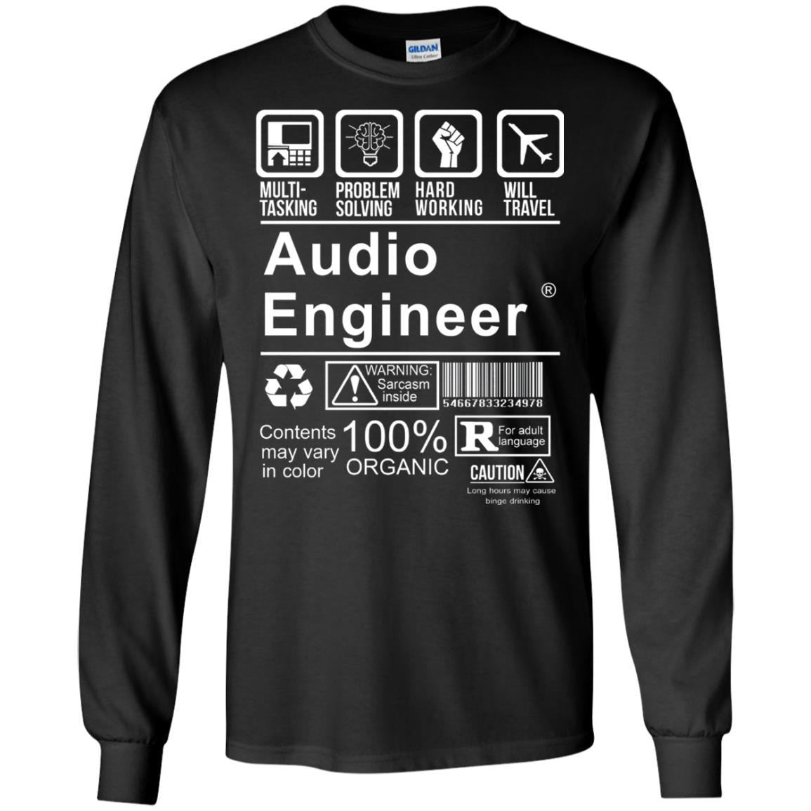 Audio Engineer Shirt Multi Tasking Problem Solving Black