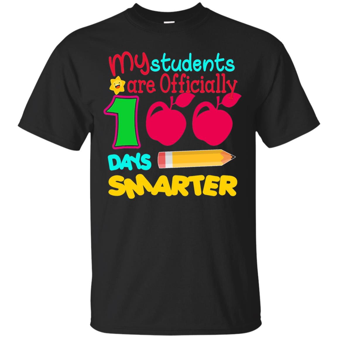 My Students Are Officially 100 Days Smarter Teachers T-shirt Black