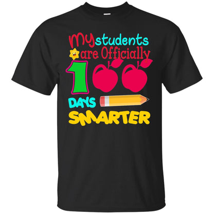 My Students Are Officially 100 Days Smarter Teachers T-shirt Black