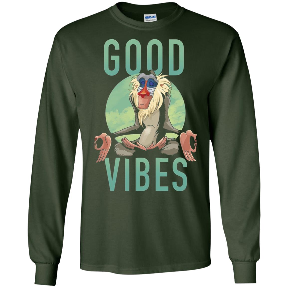 Disney Lion King Rafiki Meditate Good Vibes Graphic T-shirt Forest Green