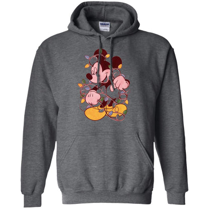 Christmas Lights T-shirt Disney Mickey Mouse Dark Heather