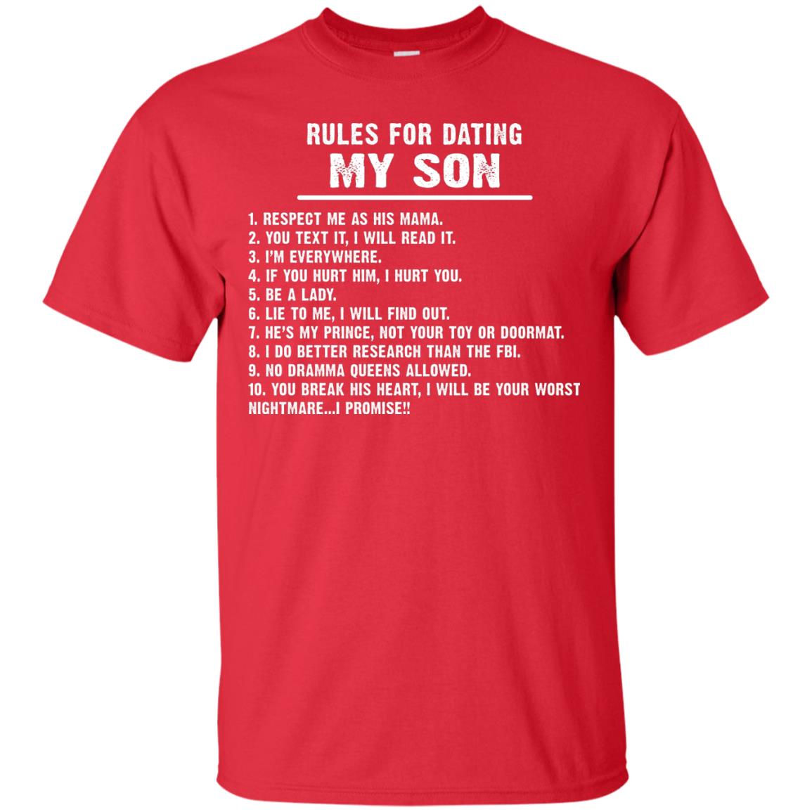 Rules For Dating My Son Daddy Shirt Red